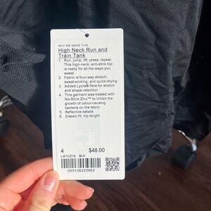 Lululemon High Neck Run and Train Tank - Black